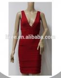 High quality cheap women bodycon dress red sexy backless bandage dress
